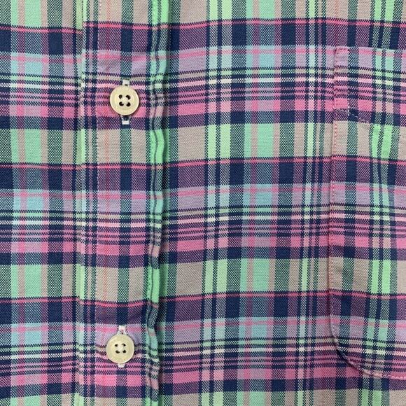 Cremieux Shirt Mens XXL 2XL Pink Blue Mint Cotton Check Button Down Short Sleeve - Picture 4 of 11